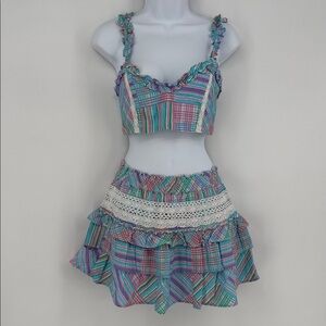 LoveShackFancy Candyland Mireya Bralette & Corbette Skirt Set NWT